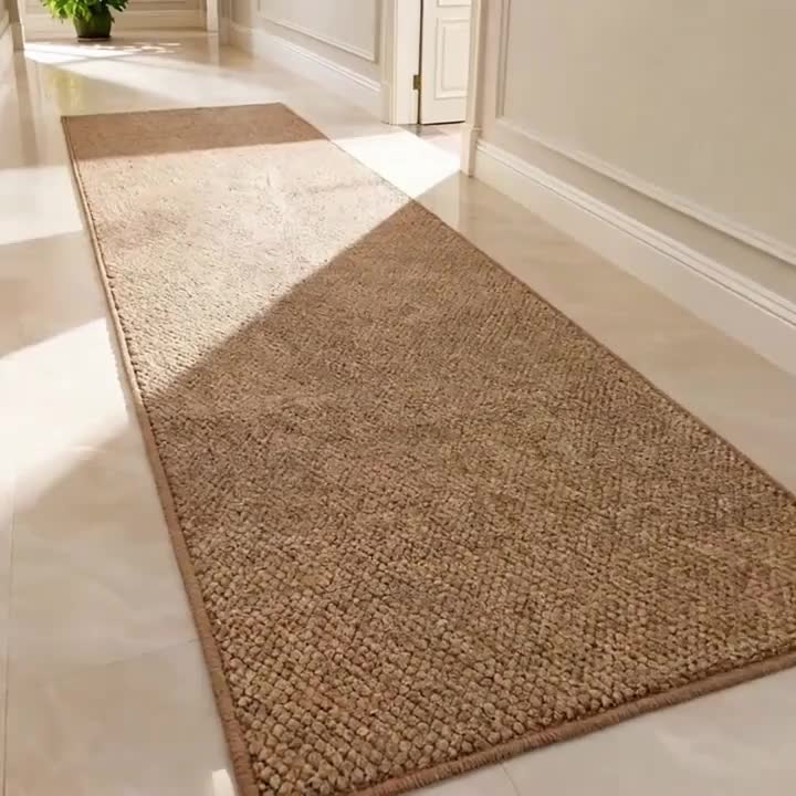 SCANDIROOTS - Oval Brown Nordic Entryway Rug Multi-Use Kitchen & Bathroom Door Mat