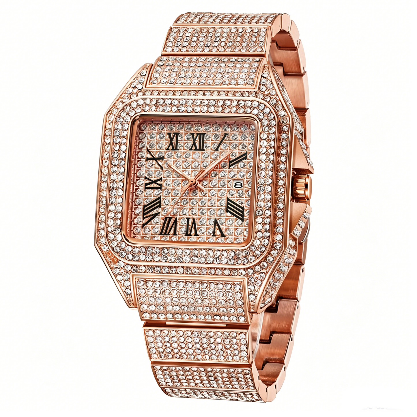 CRYSTALTIME – Elegant Square Watch with Dazzling Rhinestone Accents