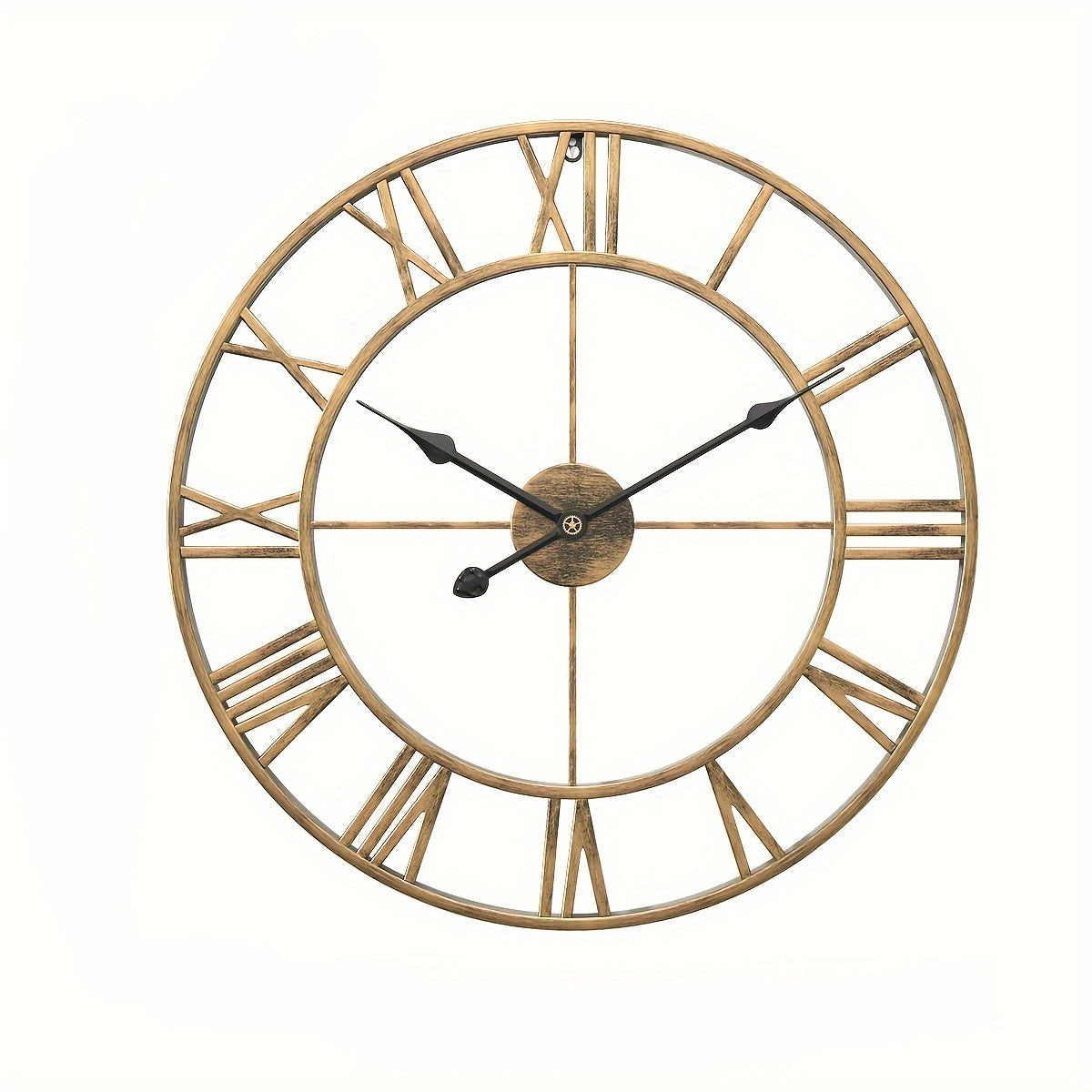 SERENETIME - Vintage Round Silent Wall Clock Metal Frame for Bedroom