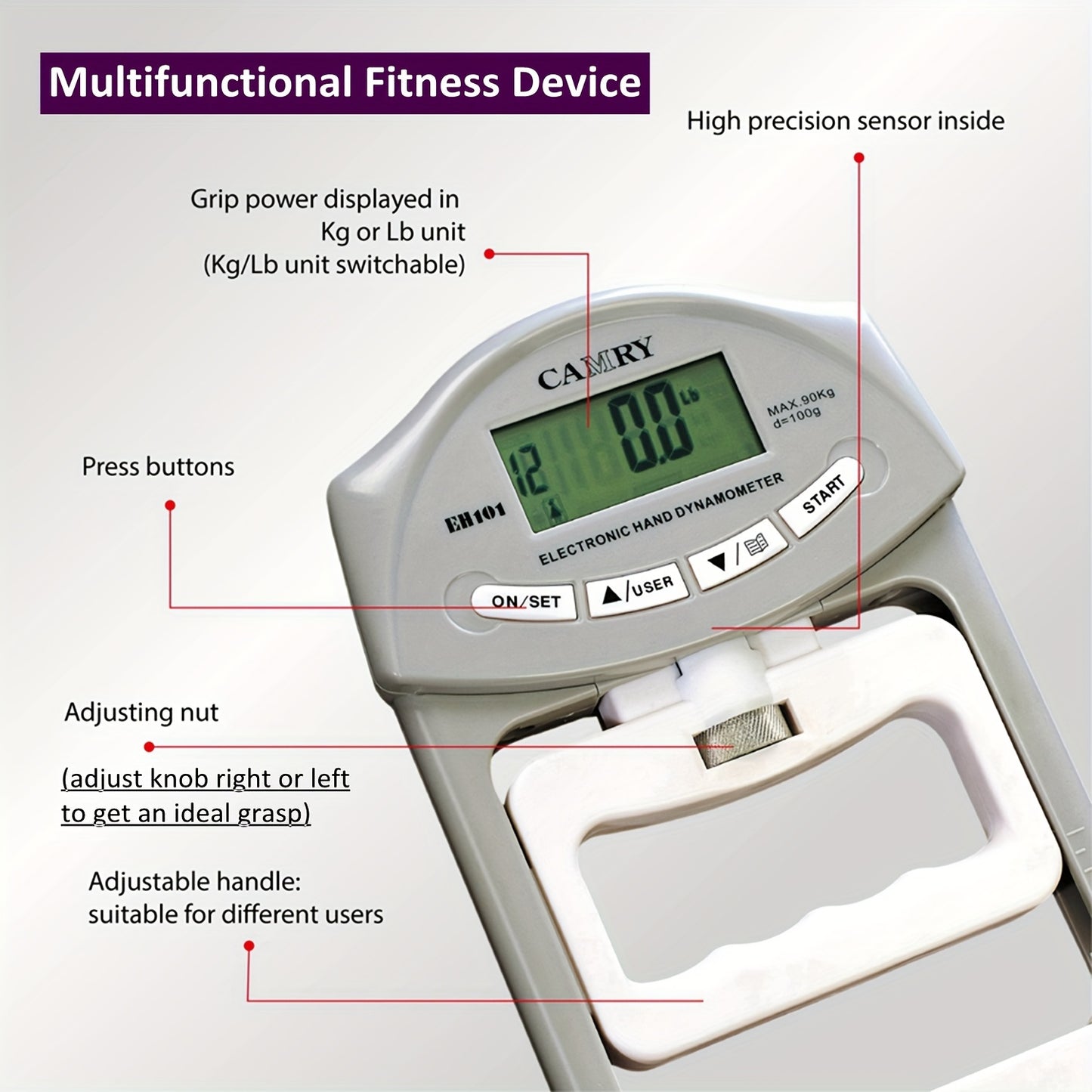 GRIPMETER PRO – Digital Grip Strength Tester with Automatic Capture