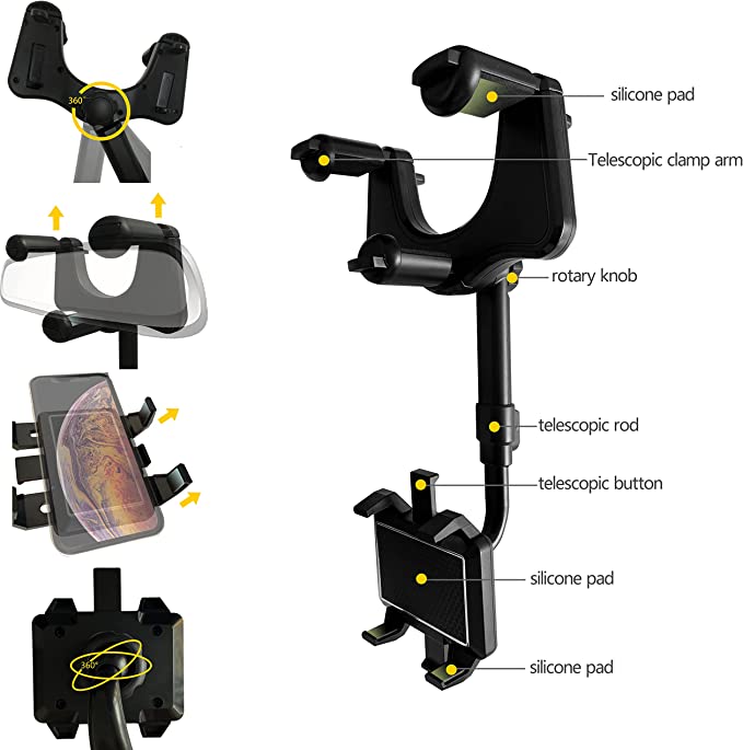 ROADFLOW – Rotating Car Phone Stand for Secure Device Viewing
