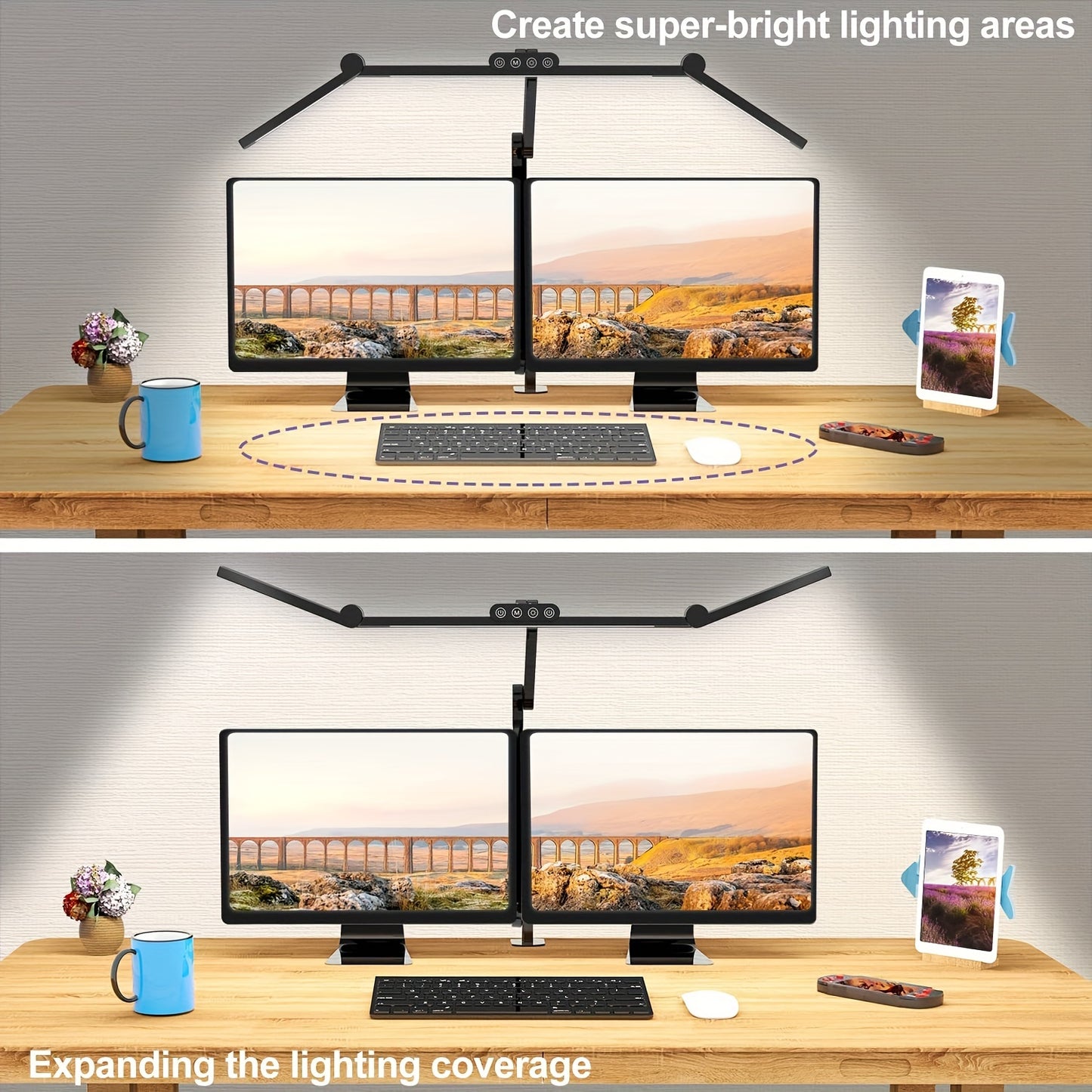 PRISMALUX – Three-Head Clampable LED Desk Lamp