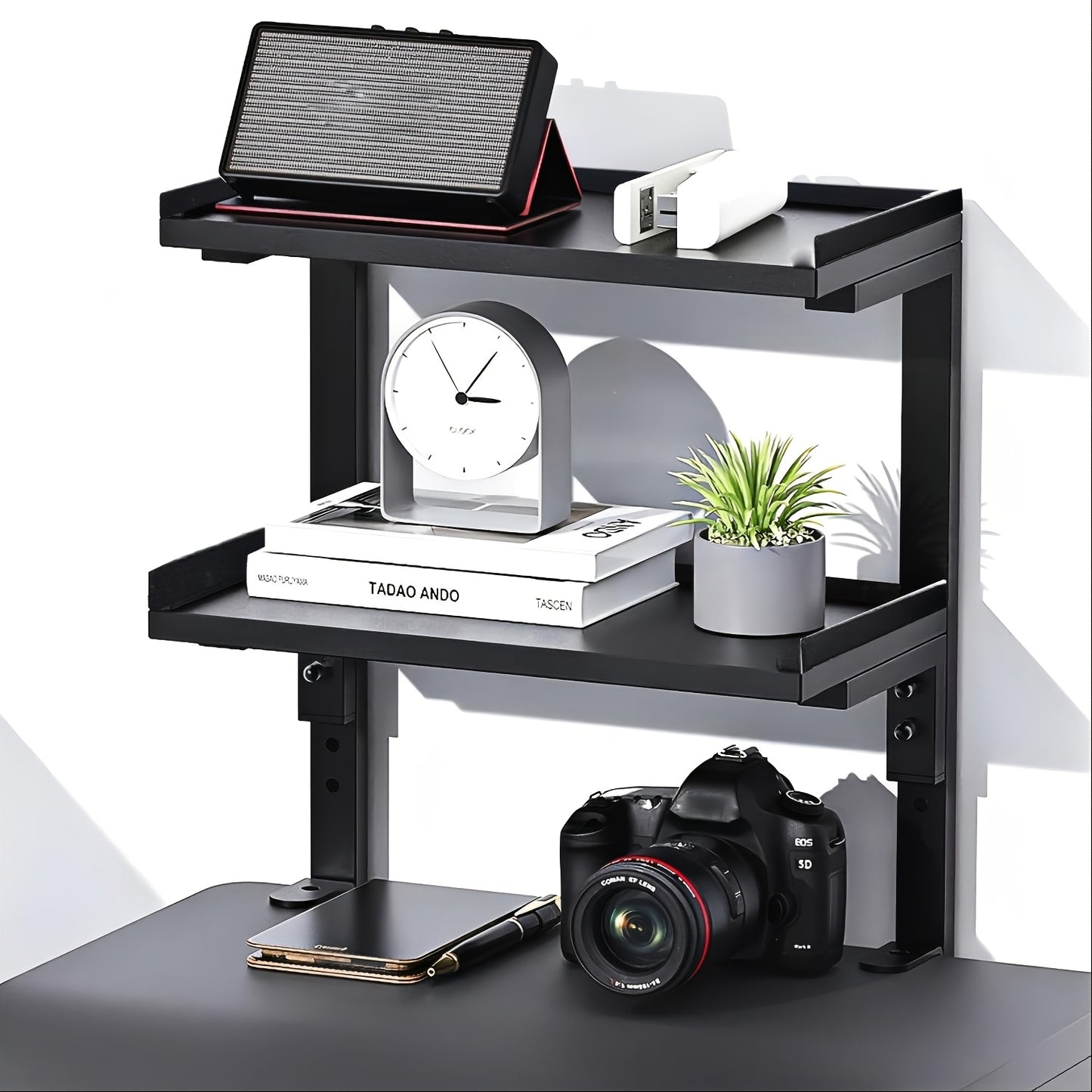 NEATSPACE - Double-Layer Clip-On Desk Storage Rack for Home Office Essentials