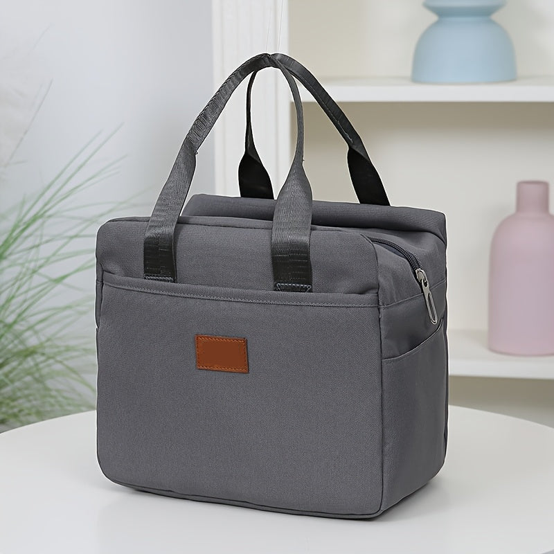 LUNCHLUX - Square Zipper Lunch Box with Durable Aluminum Foil Lining