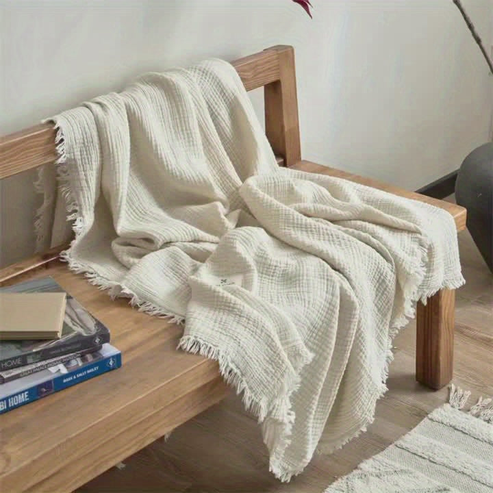 SOFTCLOUD – 4-Layer Cotton Crepe Blanket for Breathable Everyday Comfort