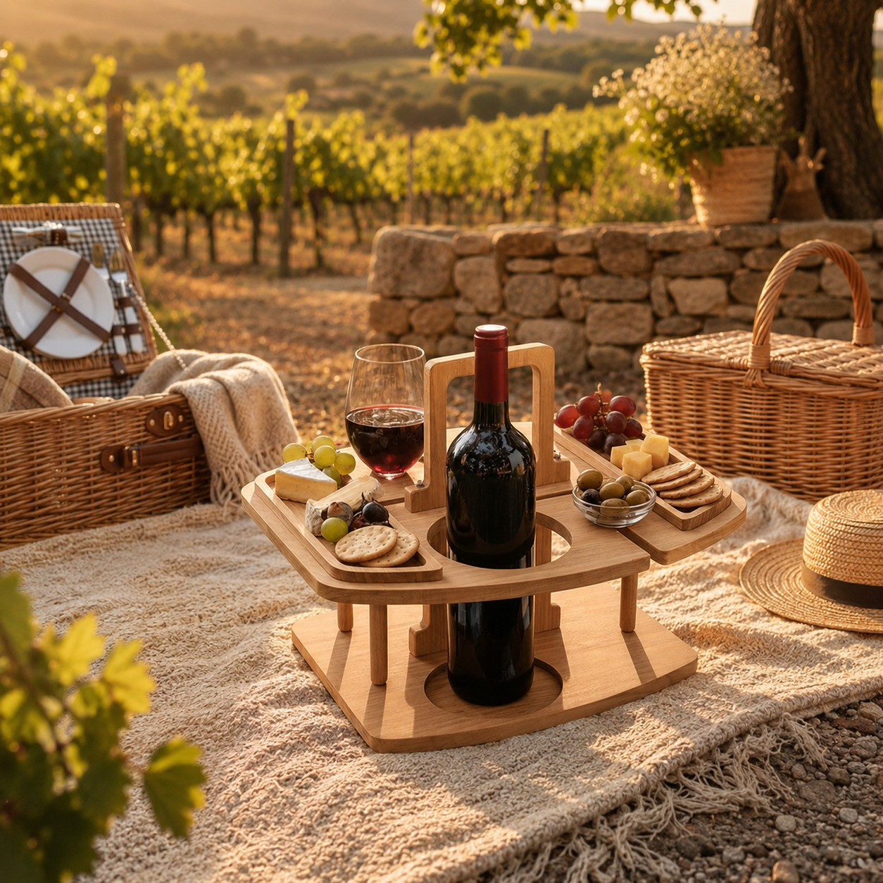 VINOGROVE – Wooden Wine Picnic Table