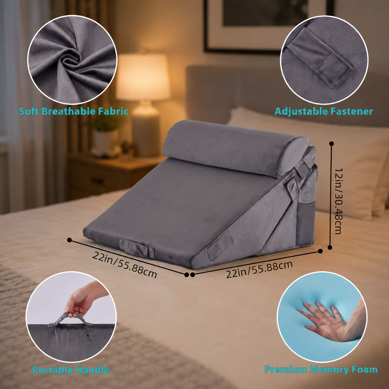 COMFOWEDGE – Adjustable Bed Pillow for Relaxation and Support