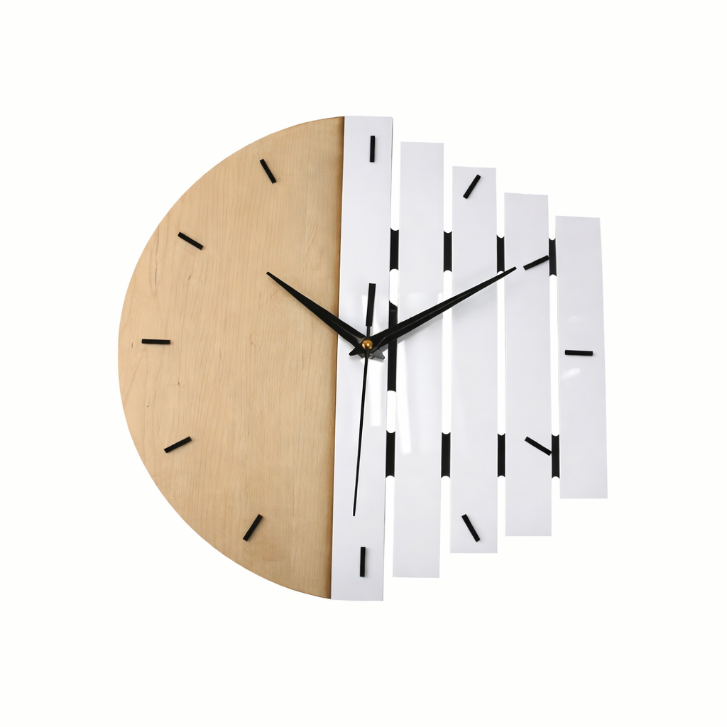 WOODFUSION CLOCK – Silent Retro Texture Statement Clock