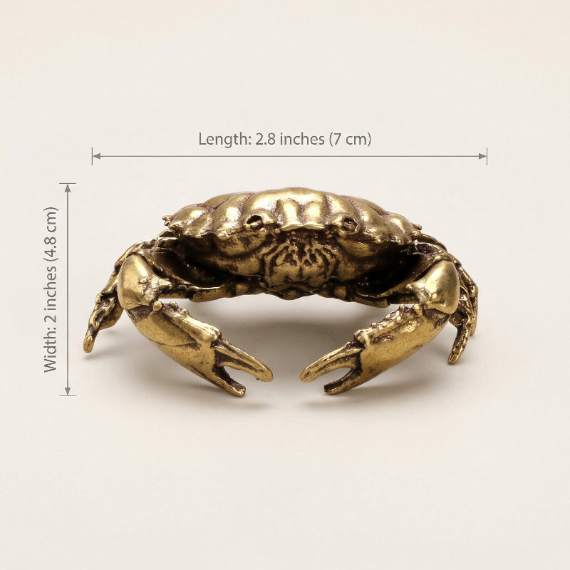 Coastal Charm Brass Crab Figurine - Elegant Home Decor Accent for Coastal Living 6