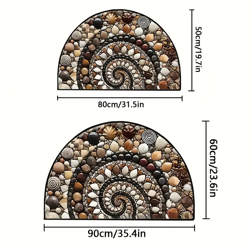 Coastal Spiral - Ocean-Inspired Doormat with Non-Slip Surface for Entryway 8