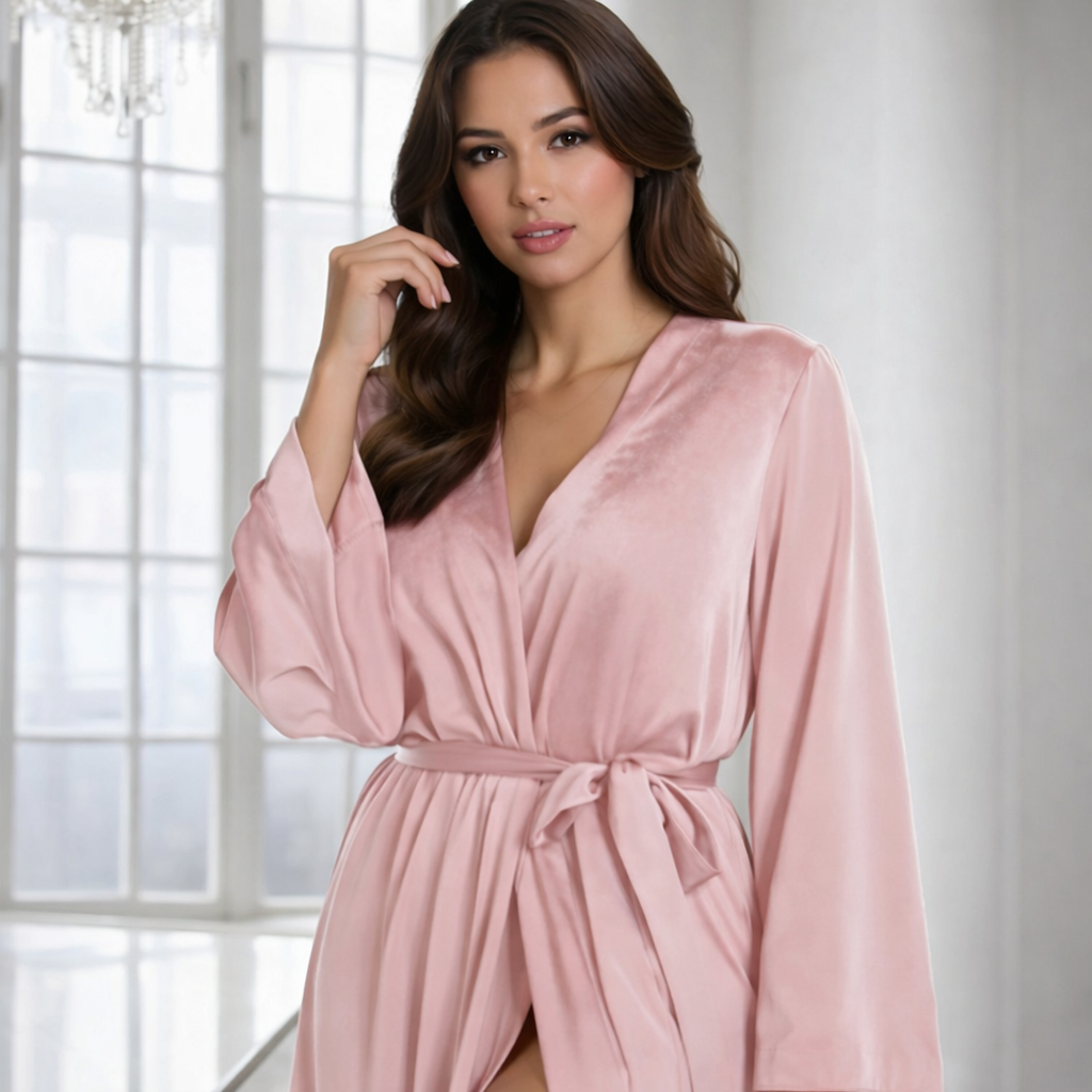 RELAXLUXE - Unisex Lightweight Double-sided Waffle Bathrobe with Belt for Home & Spa