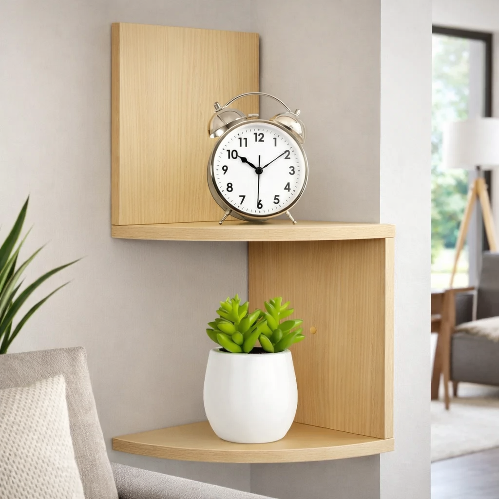 URBICOR – Corner Wall Shelf – Compact Storage with Modern Style