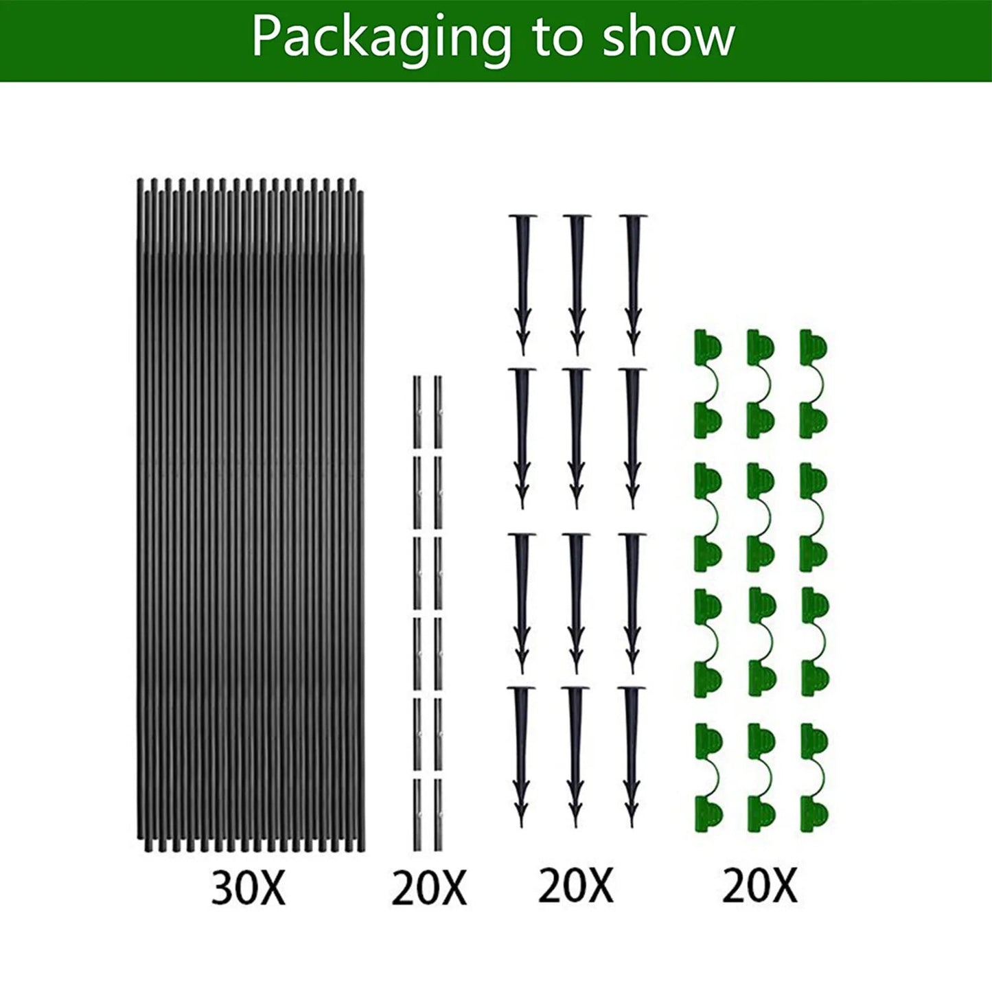 FlexGrow - 5-Piece Poly Tunnel Set for Garden - Durable Fiberglass Arches 5