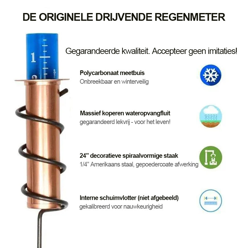 RainDrop Decorative Rain Gauge - Stylish Archimedean Design for Accurate Precipitation Measurement 7