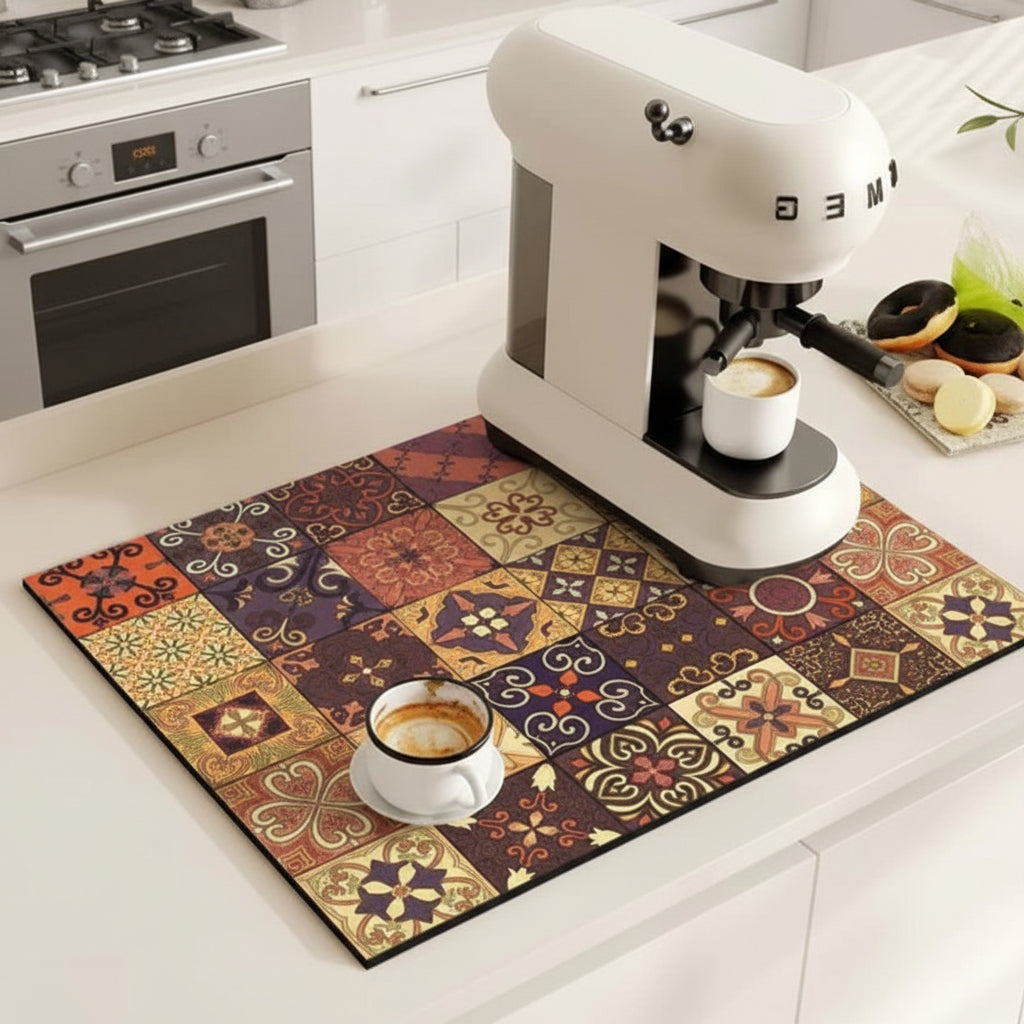 TILEDRIP – Retro Absorbent Coffee Mat for Spill Control