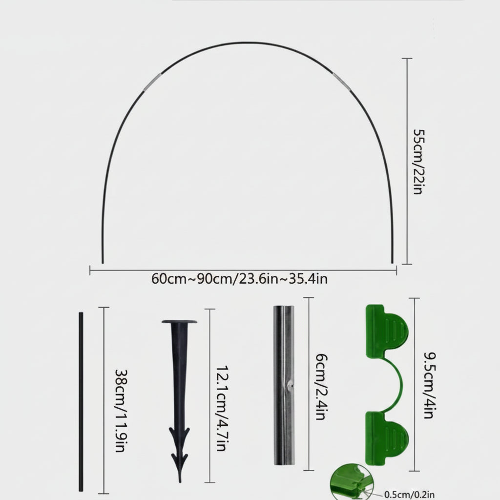 PLANTSHIELD - 5-częściowy tunel ogrodowy z solidną ramą z włókna szklanego