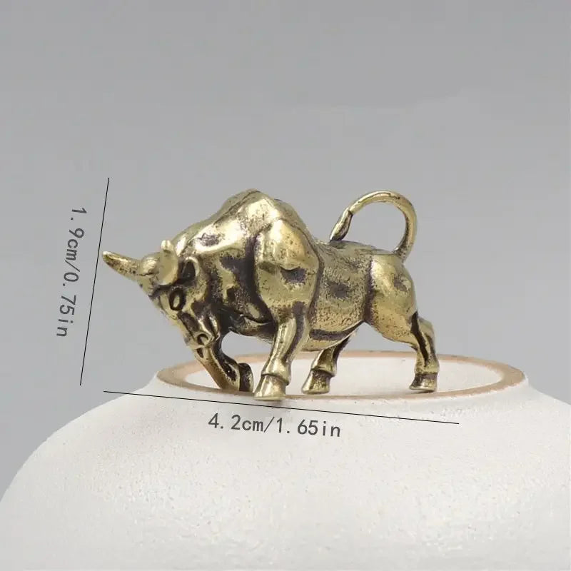 Solid Brass Bull Figurine - Symbol of Strength and Prosperity for Home Décor 5