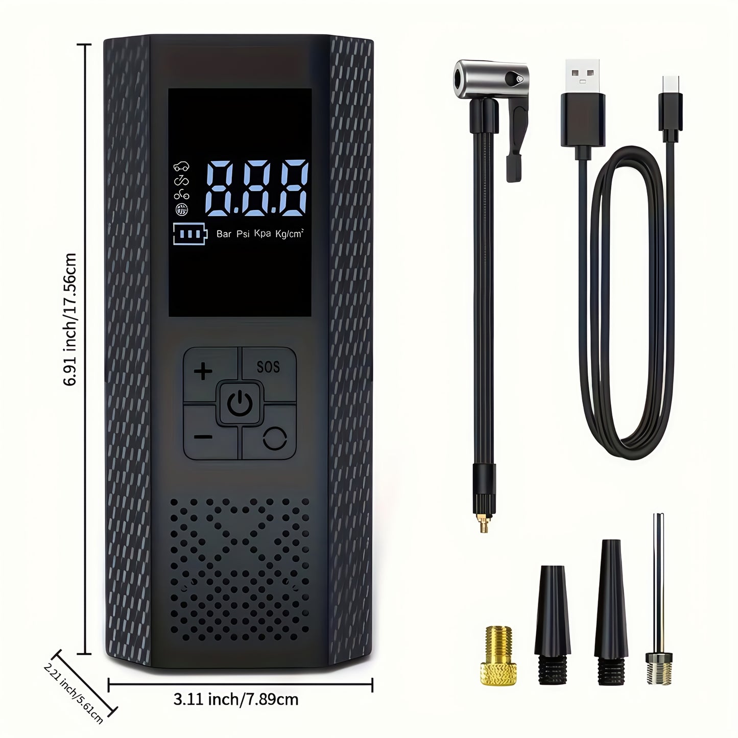 AUTOAIR - Compact Cordless Tire Pump 150 PSI for Vehicles & Sports Balls