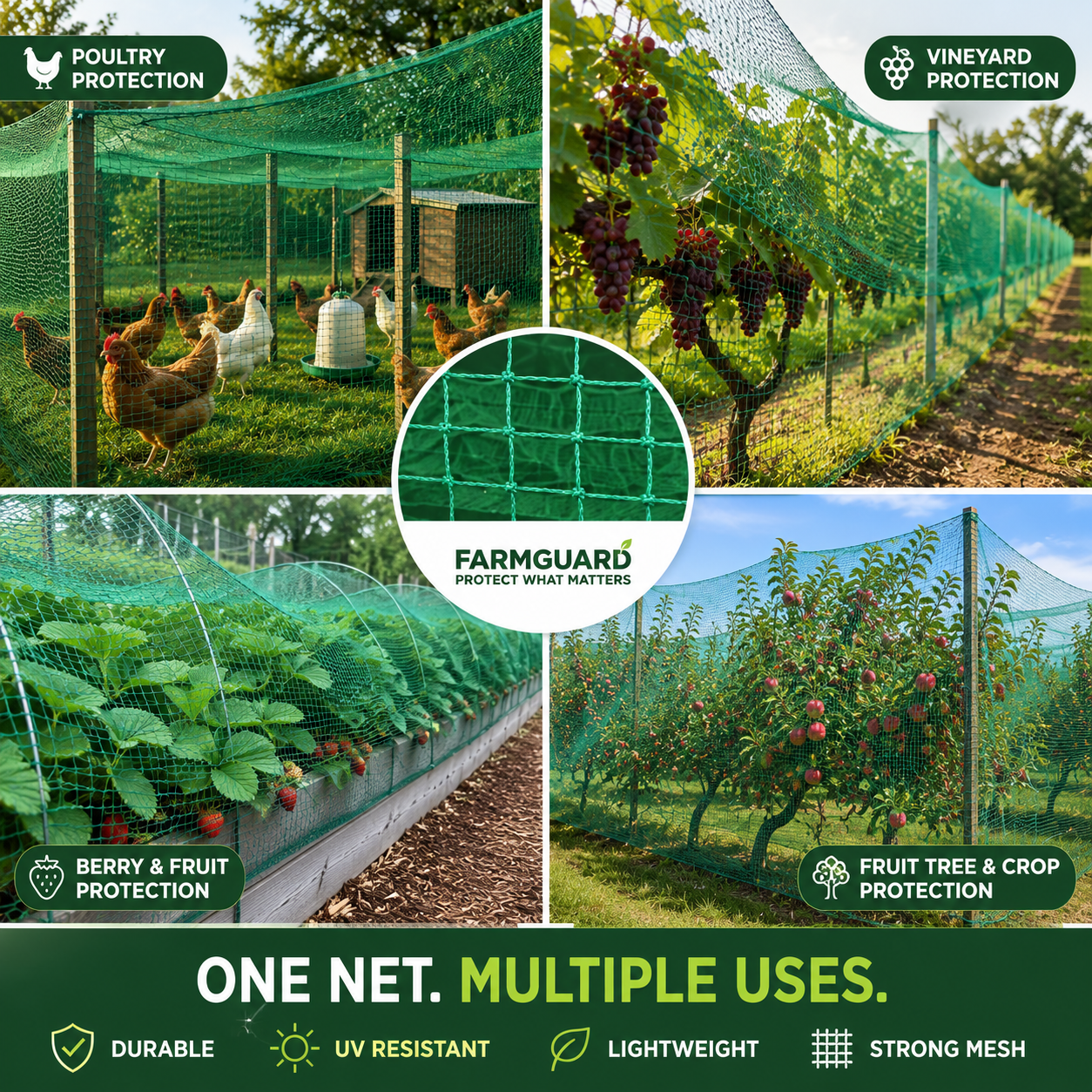FARMGUARD - UV-Resistant Netting for Orchards, Birds & Deer