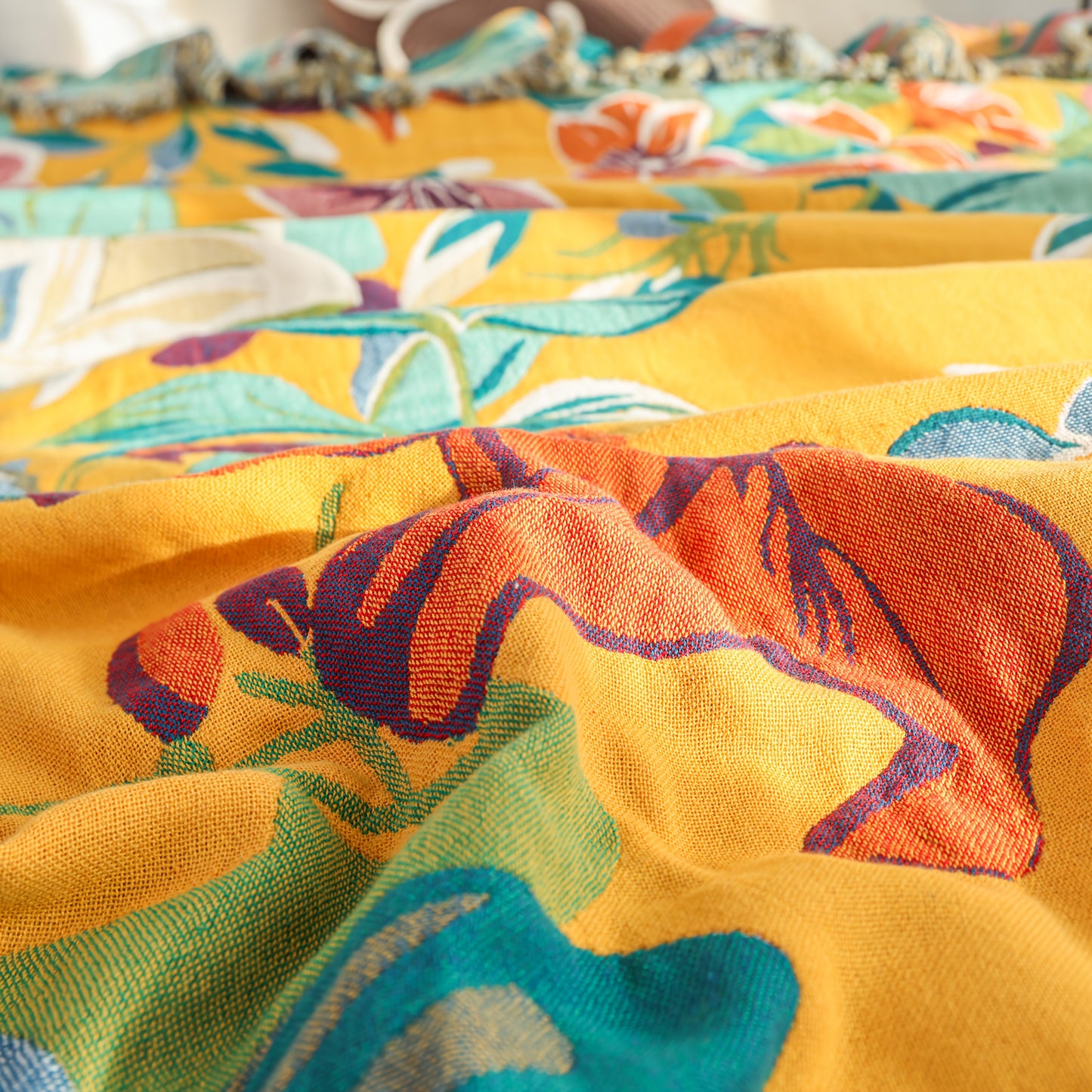 PUREBLOOM – Breathable Cotton Jacquard Summer Blanket for Cool Sleep Comfort
