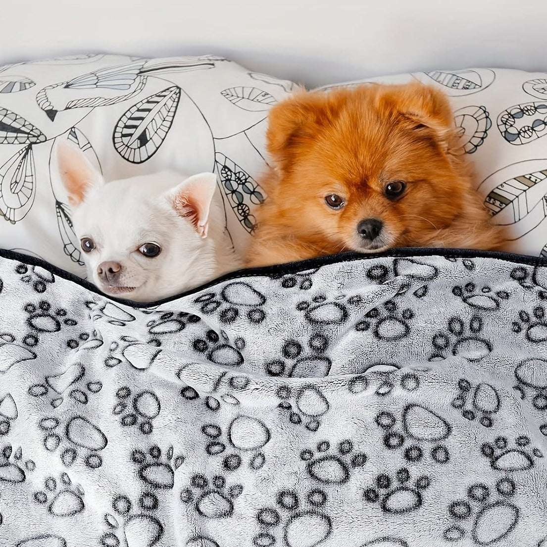 FLEECEFRIEND - Machine Washable Paw Print Blanket for Comfort & Style