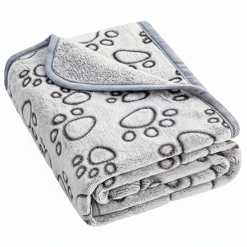 FLEECEFRIEND - Machine Washable Paw Print Blanket for Comfort & Style