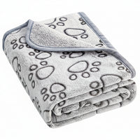 FLEECEFRIEND - Machine Washable Paw Print Blanket for Comfort & Style