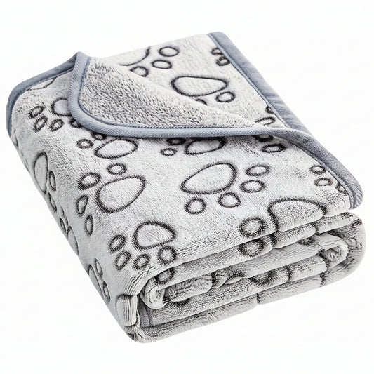 FLEECEFRIEND - Machine Washable Paw Print Blanket for Comfort & Style