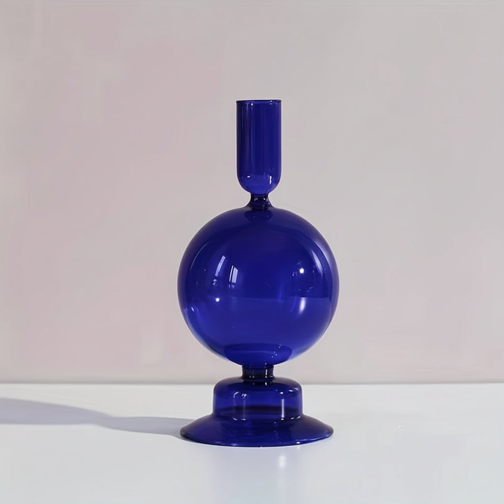 AURAVINE - Minimalist Glass Candle Holder Vase Decorative Art Piece