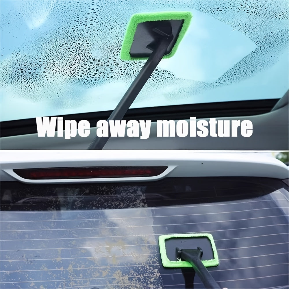 AUTOCLEAR - Long Handle Car Windshield Brush with Interior Glass Wiper