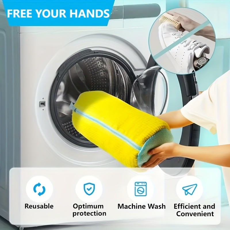 SOLESHIELD - Heavy-Duty Shoe Washing Machine Bag with Zipper & Soft Protective Lining