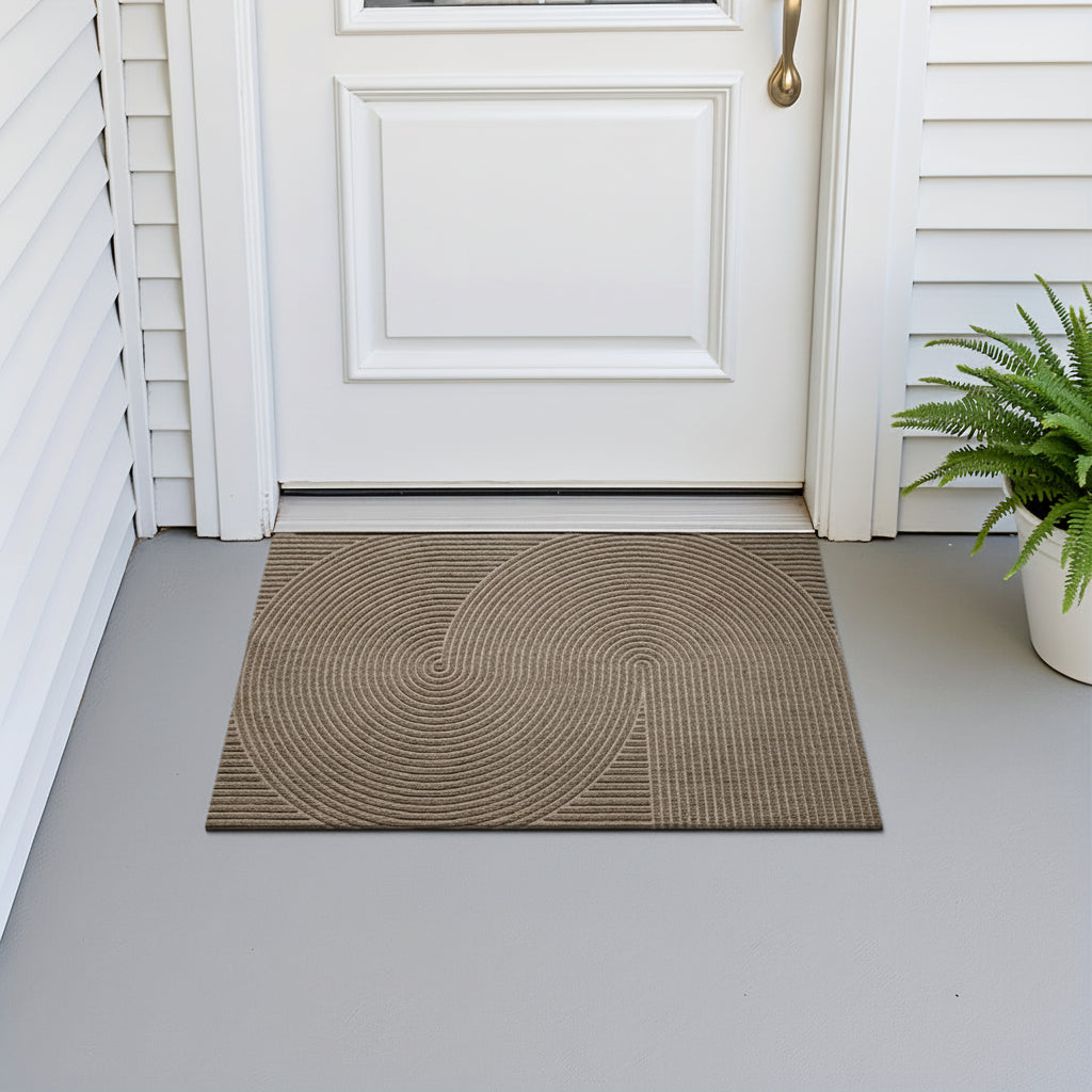 HOMEHORIZON - Geometric Striped Doormat Non-Slip Entrance Rug