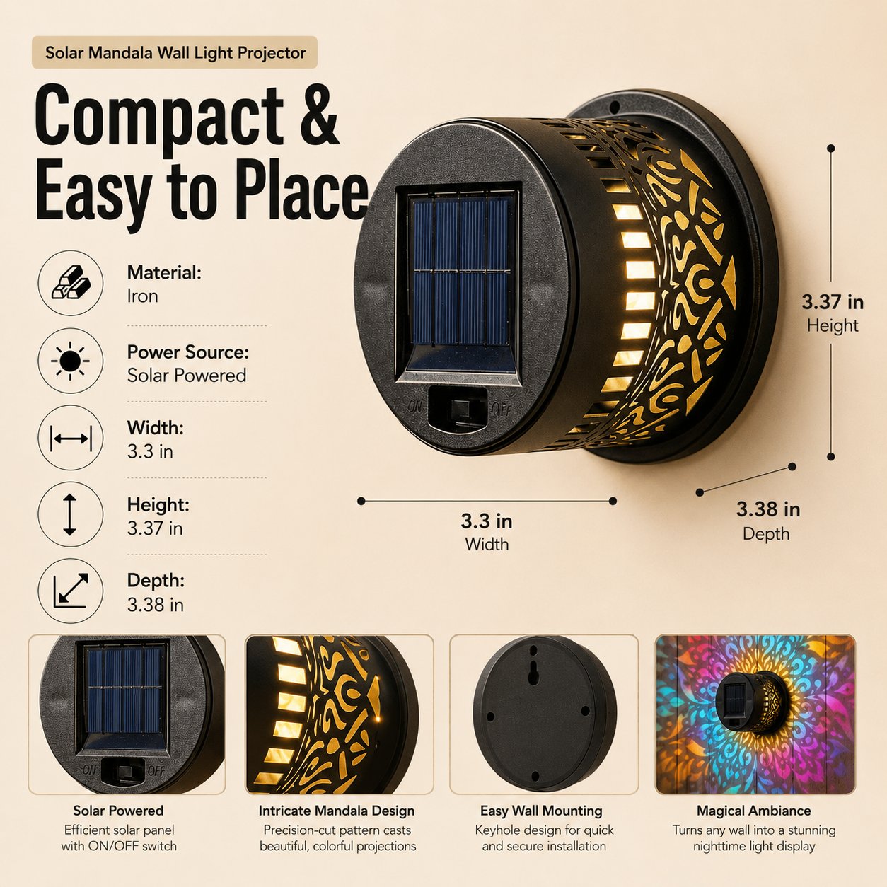 AMBIORA – Solar Patio Lamp for Elegant Evening Illumination