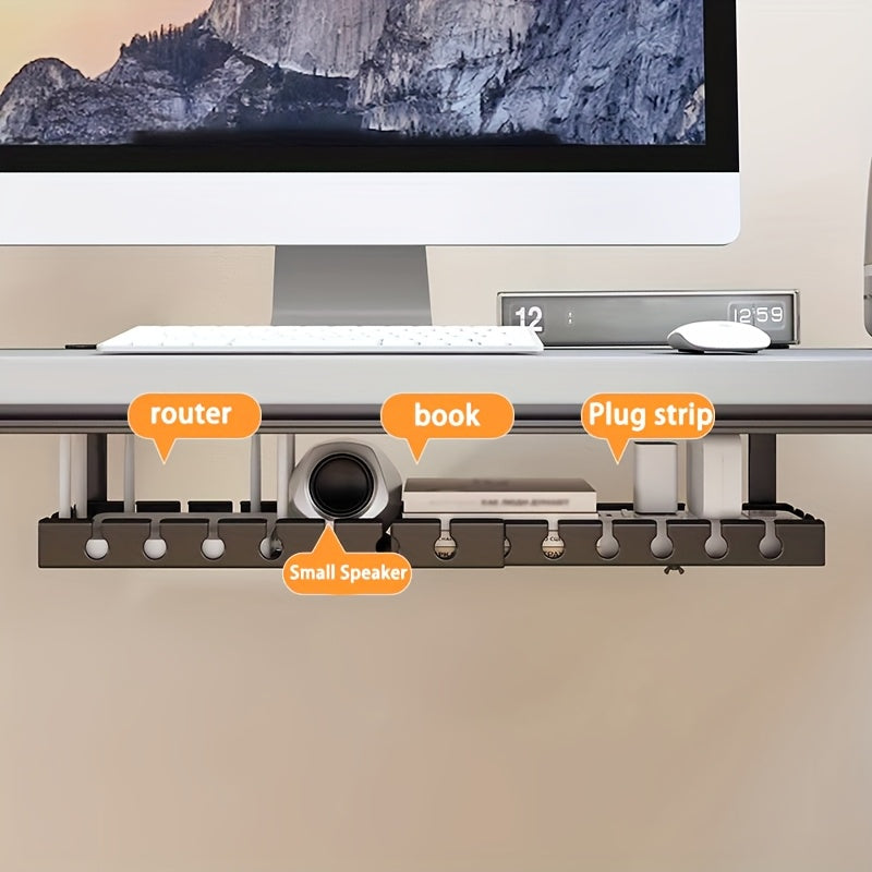TANGLEFREE - Under Desk Cable Organizer with Adjustable Strap and Clips