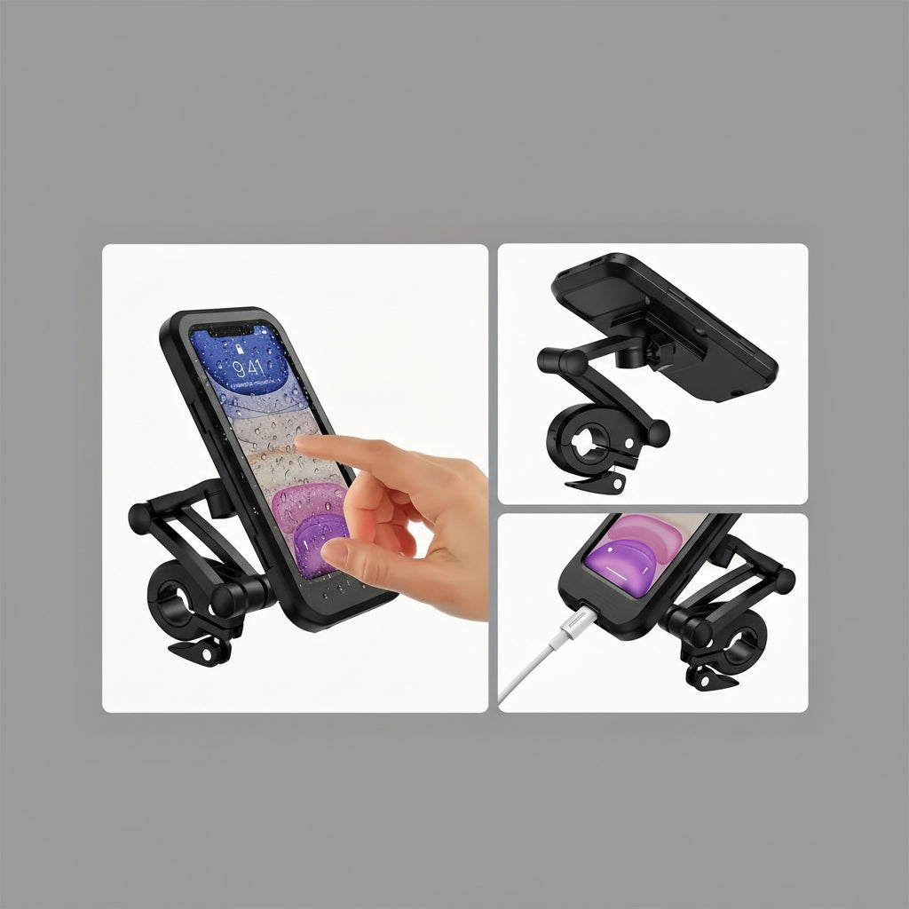 BIKEWISE - Telescopowy magnetyczny uchwyt na telefon do roweru i e-roweru, wykonany z ABS