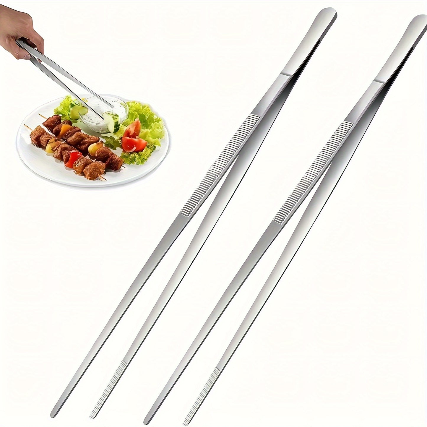 PRECITONG – 25cm Stainless Steel Tongs for Precise Grilling Control