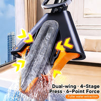 CLEANFLOW - High-Absorbency Sponge Squeeze Mop for Bathroom & Floors