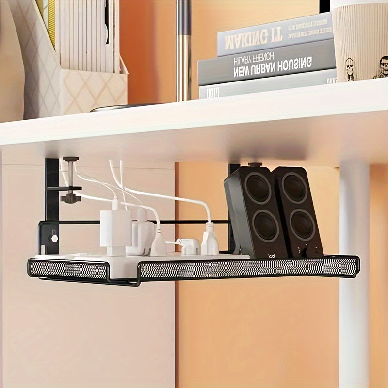 CLASSTIDY - Adjustable Metal Desk Rack with No-Drill Hanging Organizer