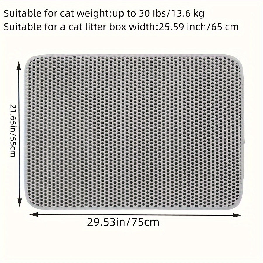 PAWCATCHER - Honeycomb Waterproof Cat Litter Mat Odor Control & Washable