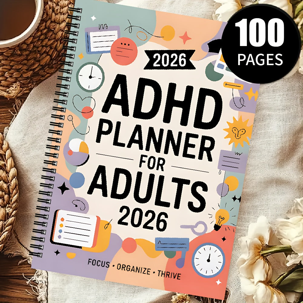 FOCUSVAULT – 2026 Exclusive ADHD Adult Planner Structured Daily & Weekly Productivity Journal