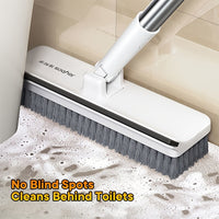 SCRUBFORCE - Rotating Floor Brush with Long Handle & Scraper Edge
