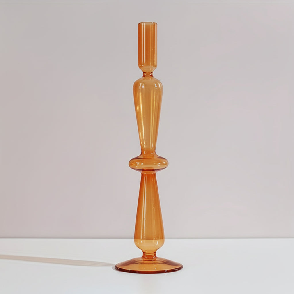 AURAVINE - Minimalist Glass Candle Holder Vase Decorative Art Piece
