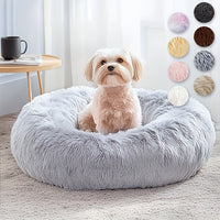 HUGAFUR - Soft Faux Fur Donut Pet Bed for Small to Large Dogs & Cats