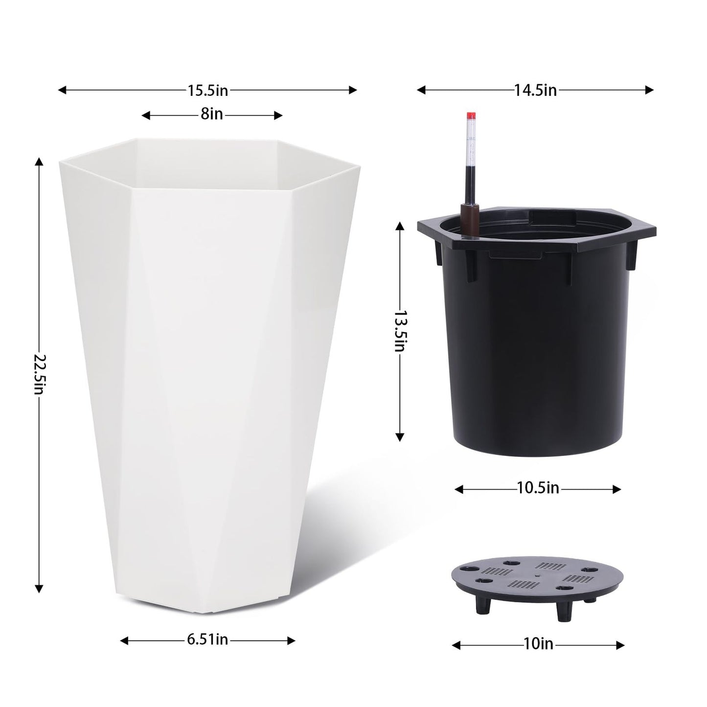 AQUADIAMOND – Self-Watering Planter Set with Wheels