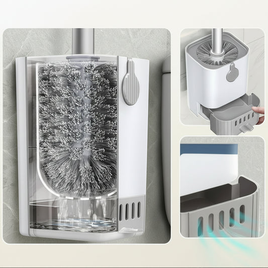 BRISTLEPRO - Long Handle Toilet Brush & Holder, Essential Cleaning Tool