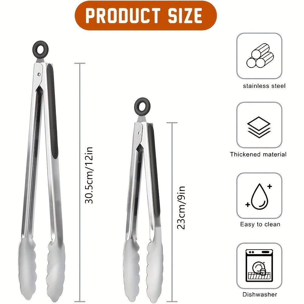 LOCKTONG – Stainless Steel Kitchen Tongs with Silicone Grip & Locking Feature
