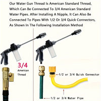 AQUABLAST - High-Pressure Garden Water Gun with Foam Cannon and Long Handle Sprayer