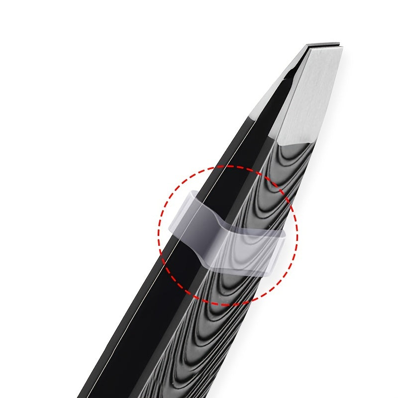 CHICPOISE - High-Precision Black Angled Eyebrow Tweezers