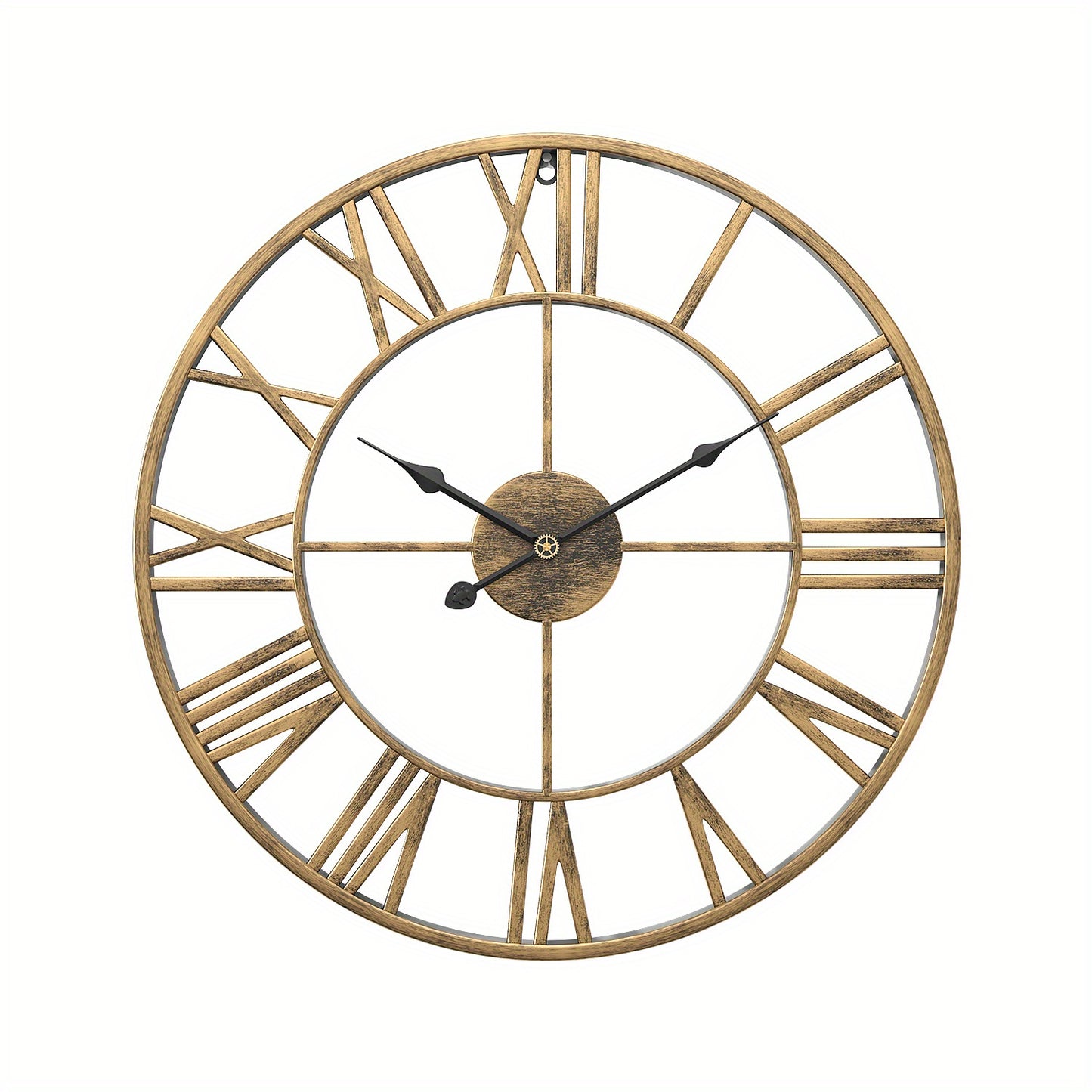 SERENETIME - Vintage Round Silent Wall Clock Metal Frame for Bedroom