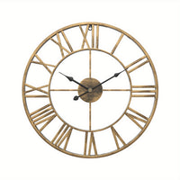 SERENETIME - Vintage Round Silent Wall Clock Metal Frame for Bedroom
